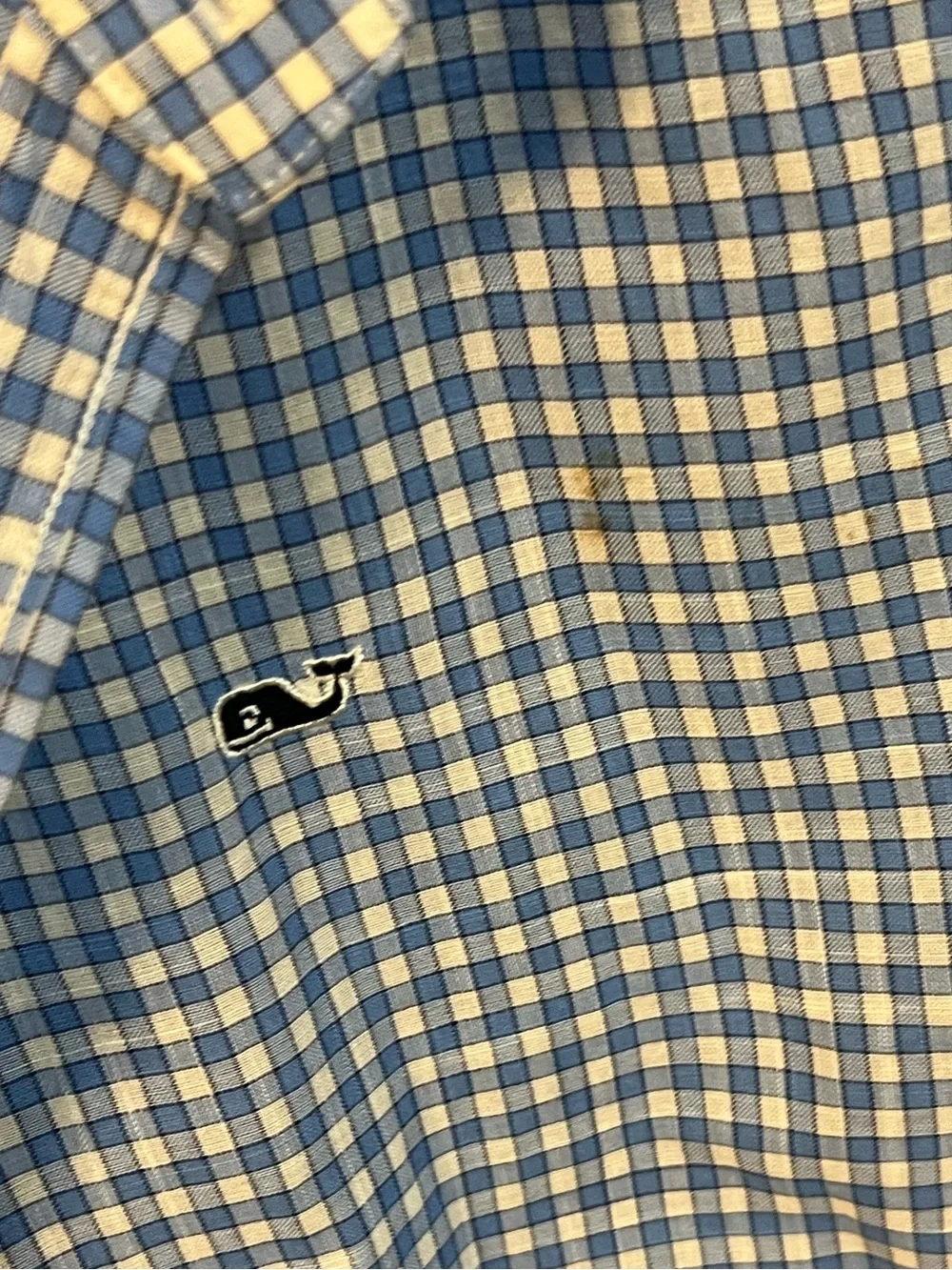 Boys Vineyard Vines blue plaid button down M 12-14